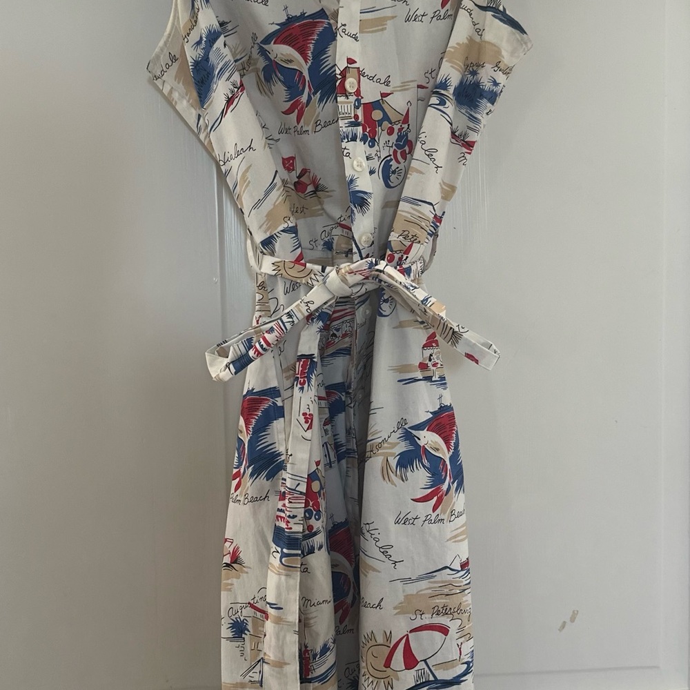 Nautical Print Sleeveless Dress